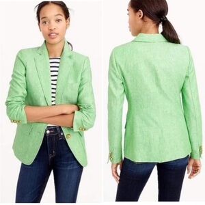 J. Crew Rhodes 100% Linen Blazer Jacket Lime